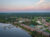 Aerial shot of Northern Bay Resort from the lake